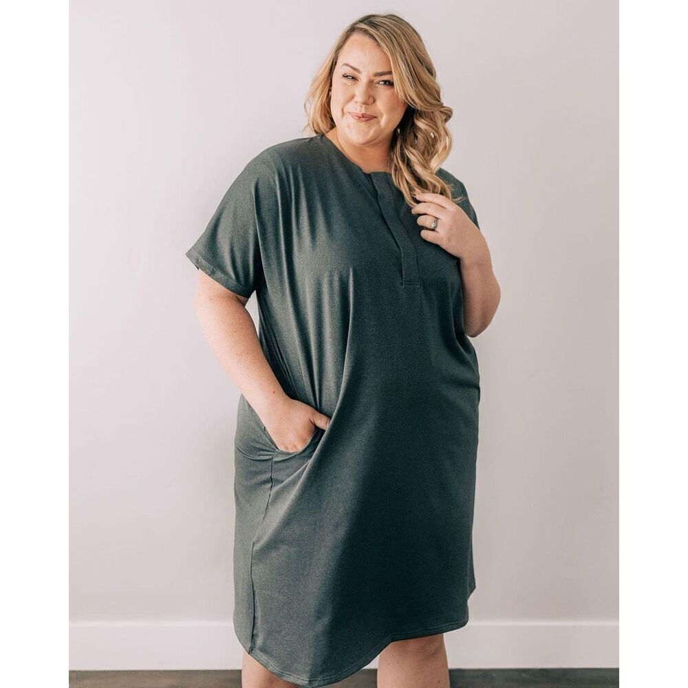 NWOT Magnetic Mama Nursing Magnetic Blissful Short Sleeve Shirt Dress XS/S - Picture 2 of 12